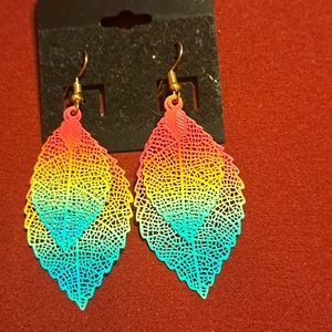 Rainbow colorful drop earrings